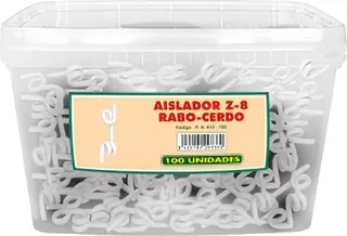 Aislador Z-8 Rabo-cerdo-varilla. Bolsa 50 unidades