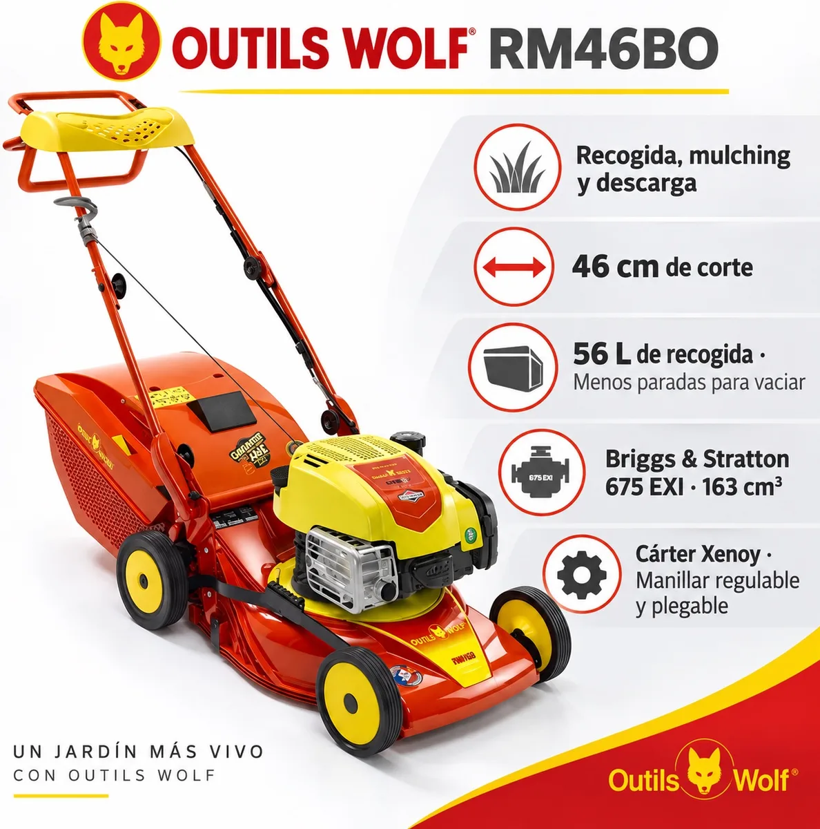 Cortacesped Outils Wolf Rm46BO — foto 2