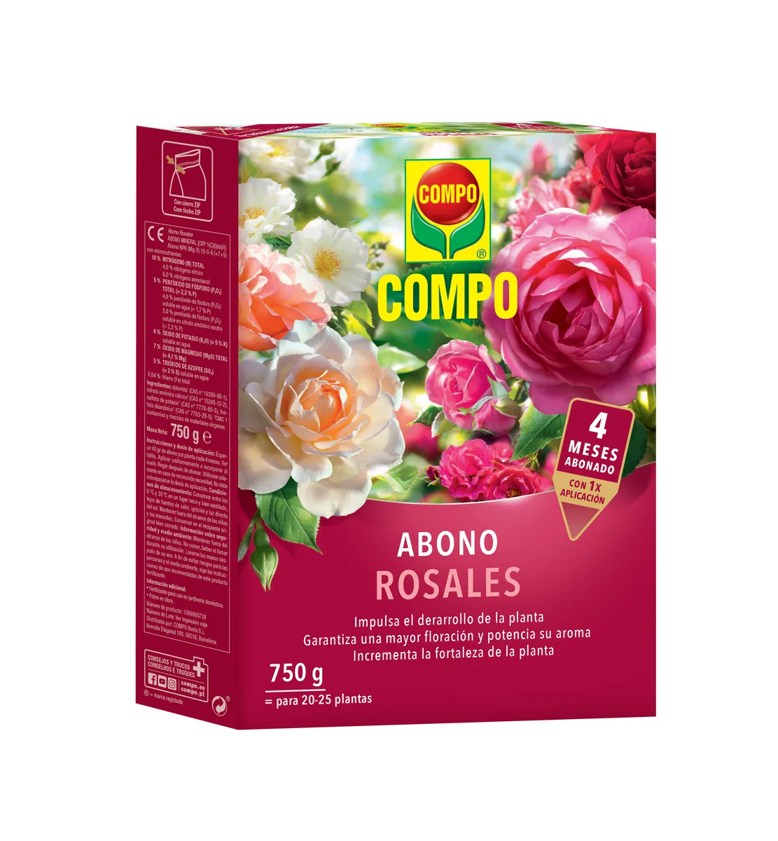 Abono Rosales Compo 750 gr