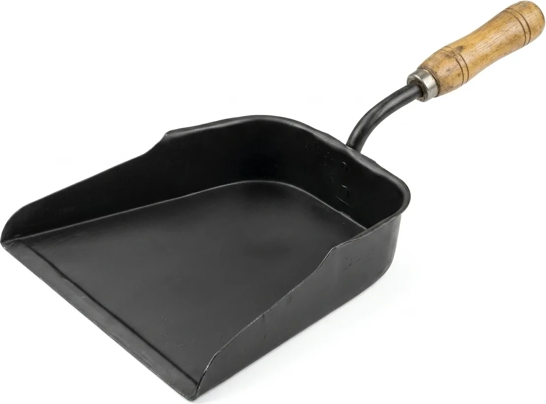 Recogedor Metalico con Mango de Madera 24x23 cm