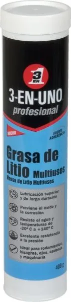 3 en 1 Grasa blanca Litio 400ml Cartucho