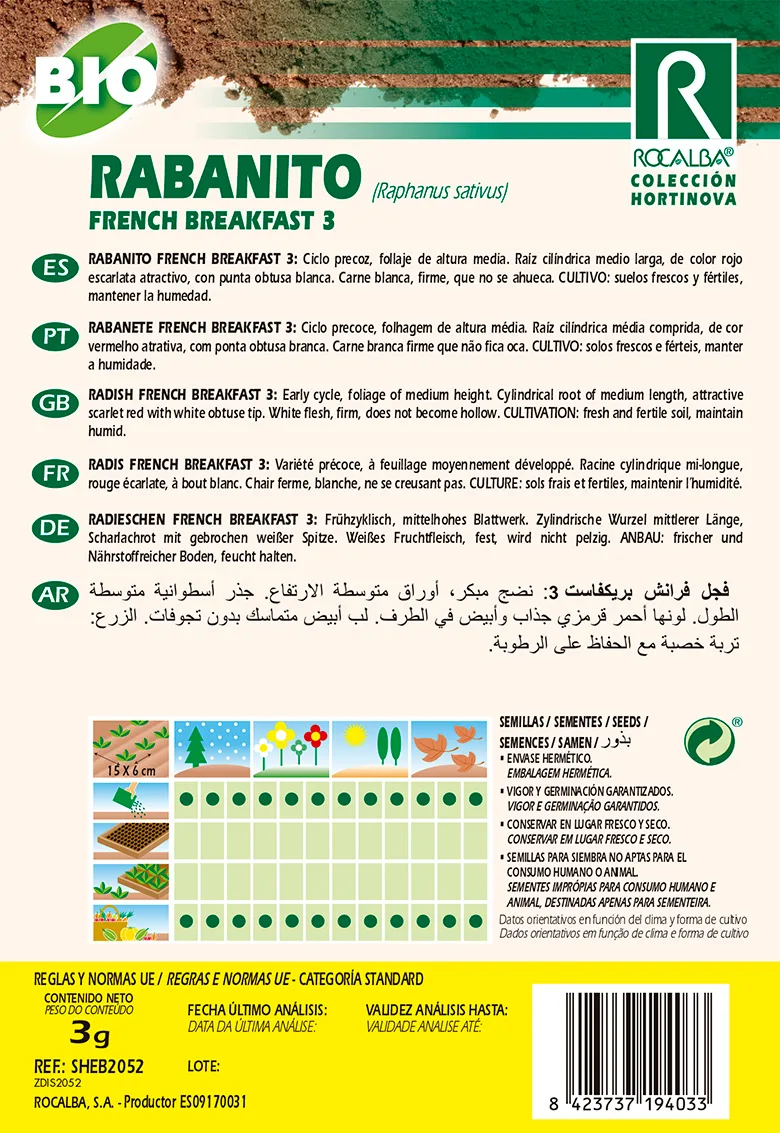 Semilla Ecologica Rabanito French Breakfast 3 — foto 2