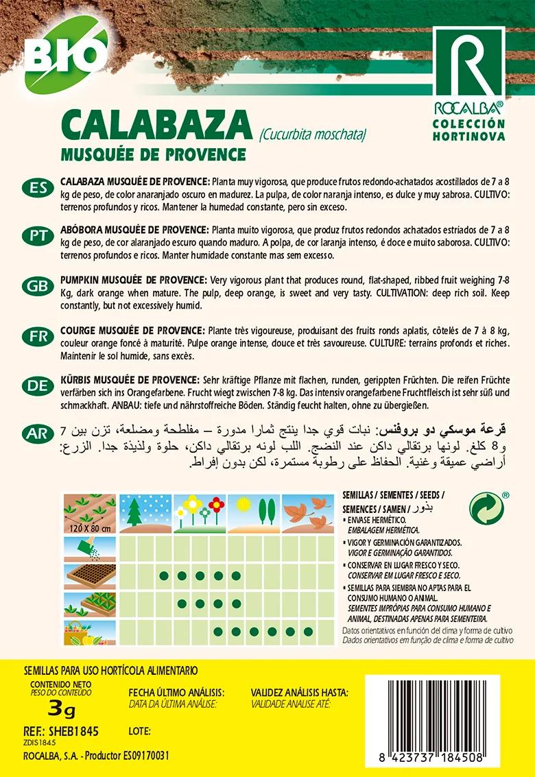 Semilla Ecologica Calabaza Musquee de Provence 3 gr — foto 2