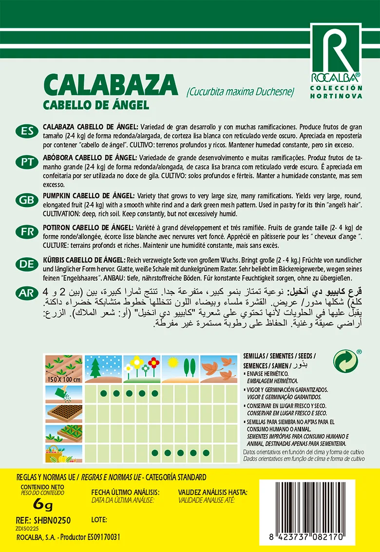 Semilla Calabaza Cabello de Angel 6 gr — foto 2