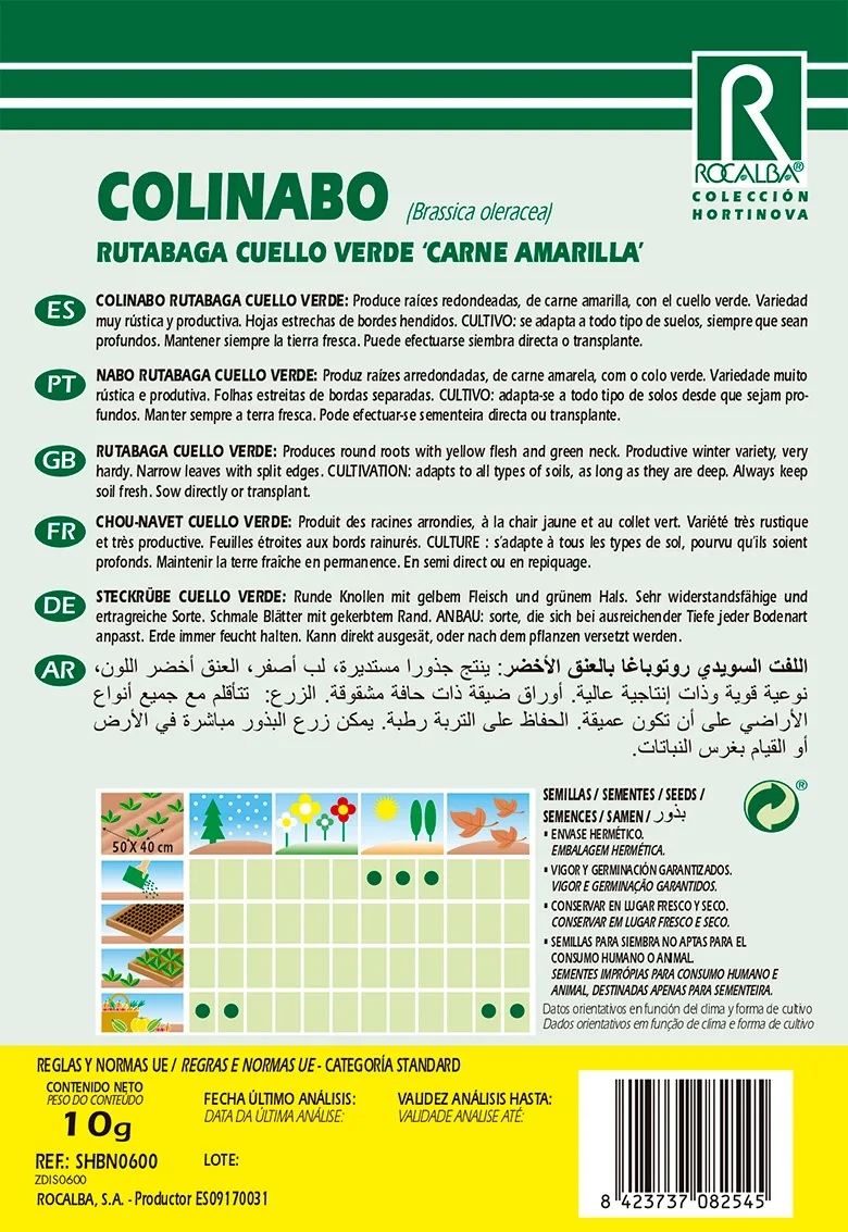 Semilla Colinabo Rutabaga de Cuello Verde — foto 2