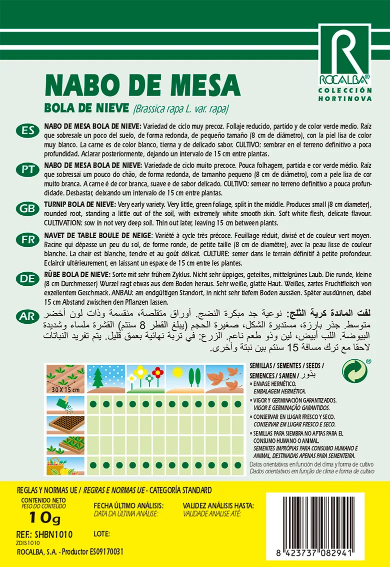 Semilla Nabo de Mesa Bola de Nieve — foto 2