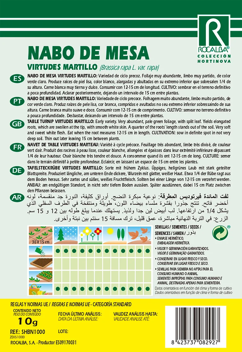 Semilla Nabo de Mesa Virtudes Martillo — foto 2