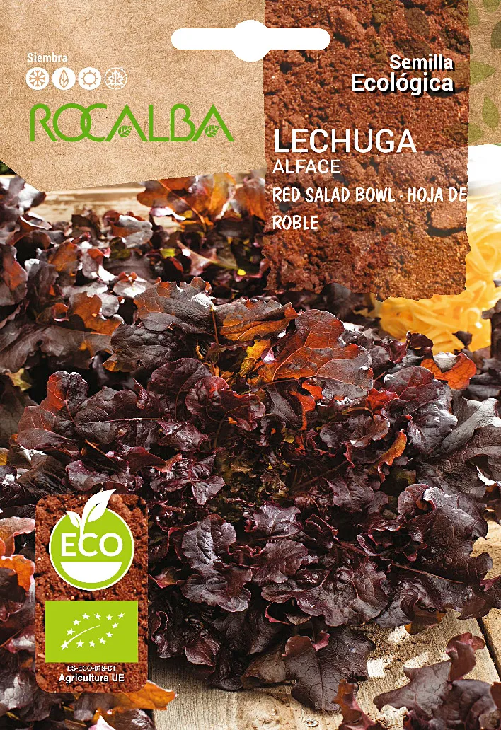 Semilla Ecologica Lechuga Red Salad Bowl "hoja de Roble"