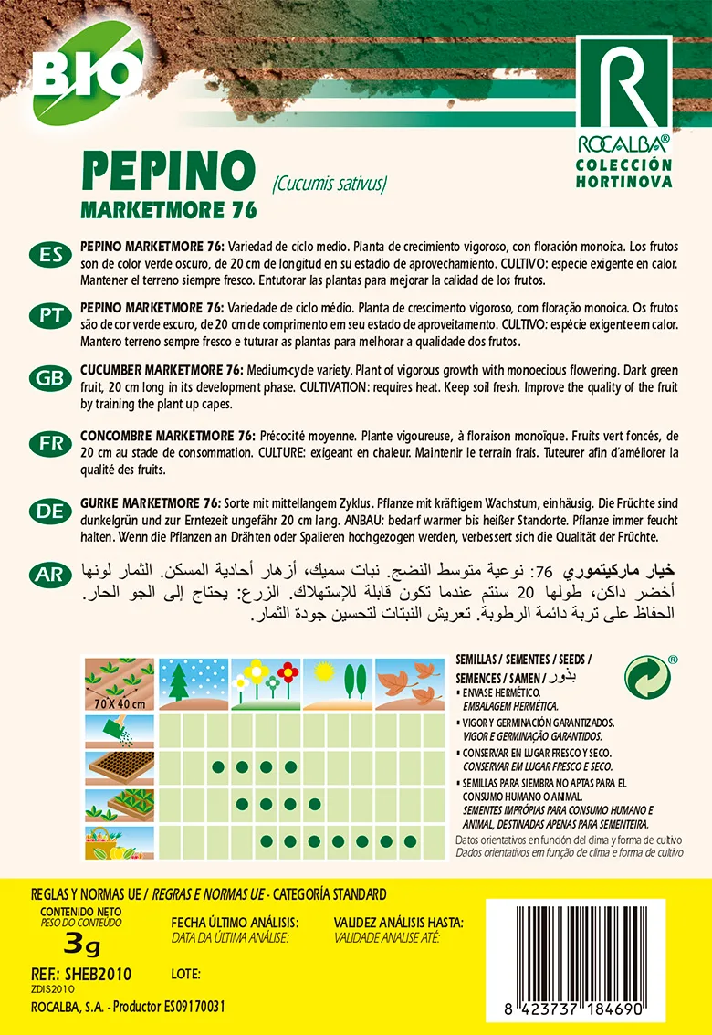Semilla Ecologica Pepino Marketmore 76 — foto 2