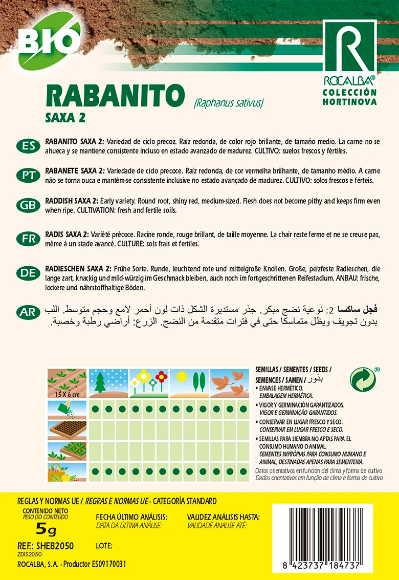 Semilla Ecologica Rabanito Saxa 2 — foto 2