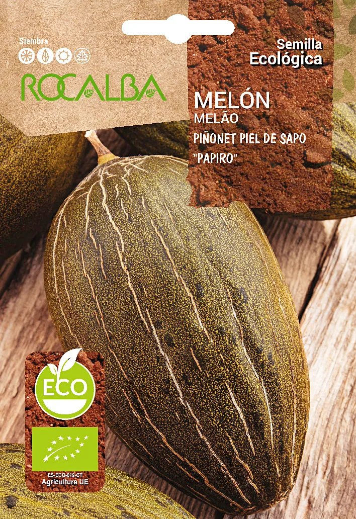 Semilla Ecologica Melon Piñonet Piel de Sapo "papiro" 3 gr