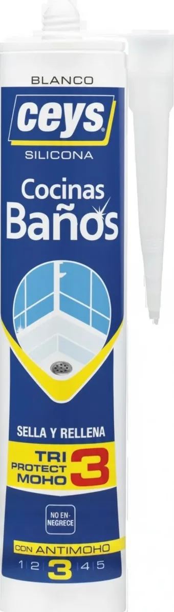 Ceys Triprotect Cocina y Baño Blanco Cartucho 280 gr