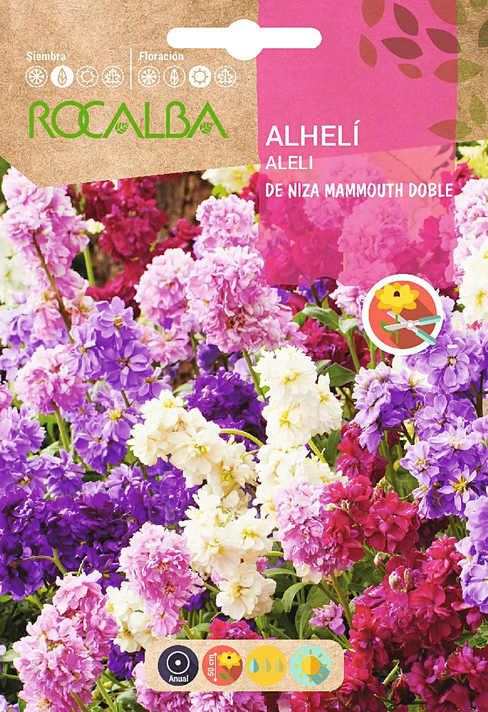 Semilla Alheli de Niza Mammouth Doble Variado