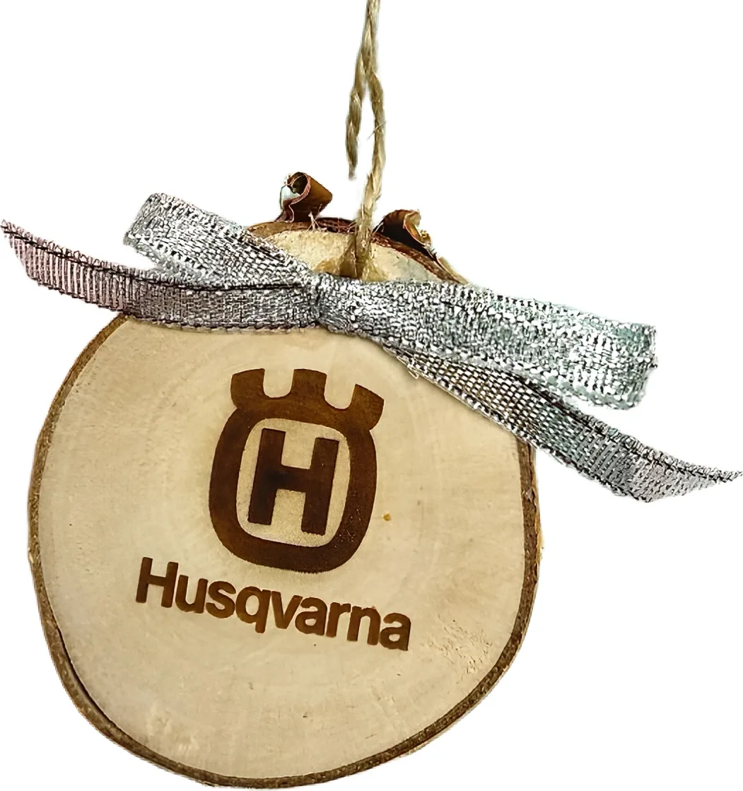 Rodaja Madera Adorno Navidad Husqvarna