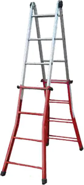 Escalera Telescopica de Tijera Extensible Hierro-aluminio 8 + 8