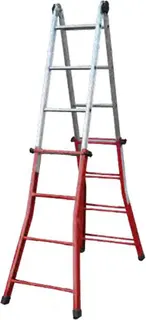 Escalera Telescopica de Tijera Extensible Hierro-aluminio 8 + 8