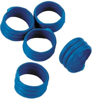 Marca Espiral Gallinas Azul 16mm 20uds