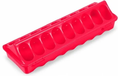 Comedero C/huecos 30cm Plastico Rojo