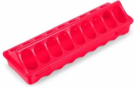 Comedero C/huecos 30cm Plastico Rojo — foto 2