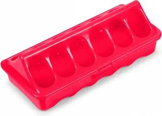 Comedero con Huecos 20cm Plastico Rojo