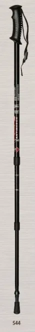 Baston Trekking aluminio Extensible Negro