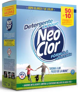Detergente en Polvo Lavadora Neoclor 50+10 Env 3,75kg