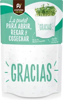 Postal Gracias -germinados Mostaza