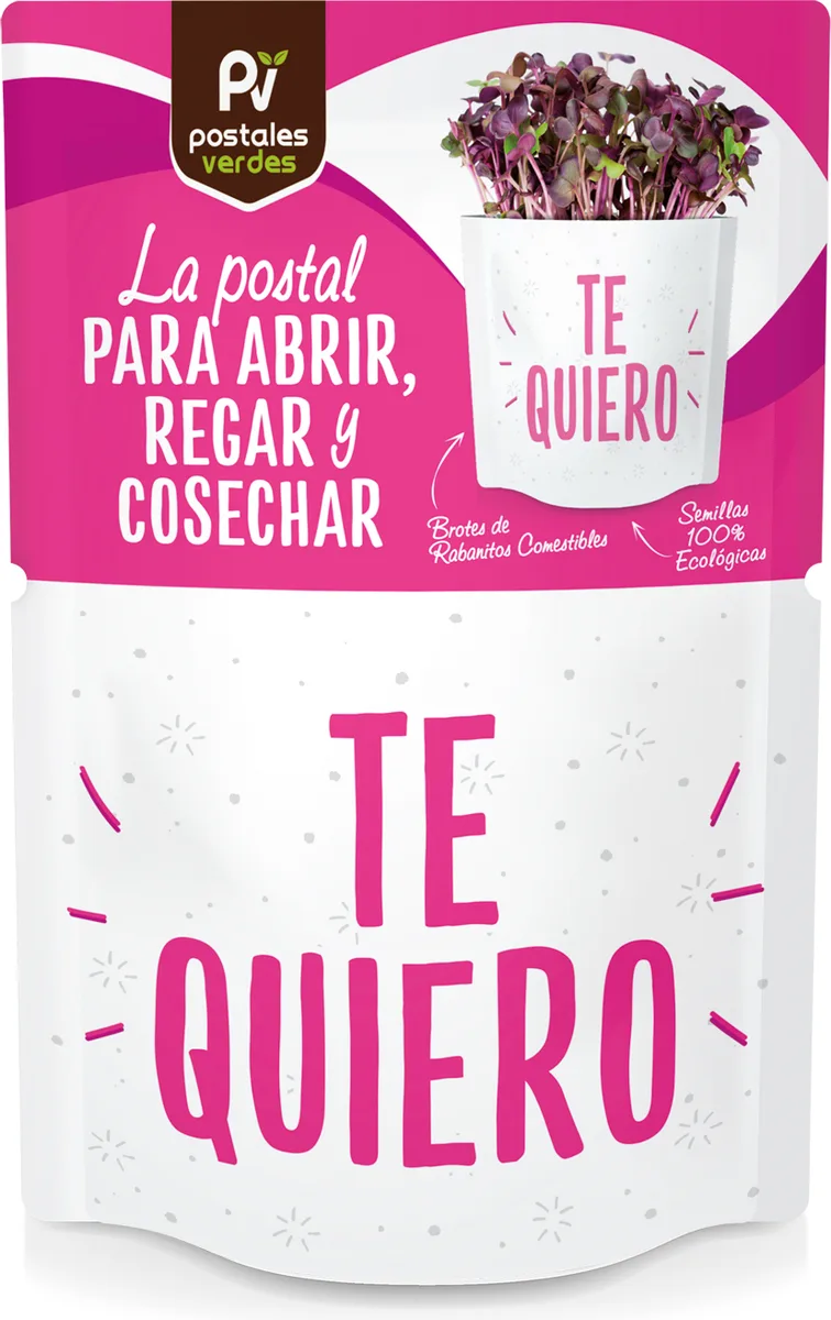 Postal Te Quiero -germinados Rabanitos