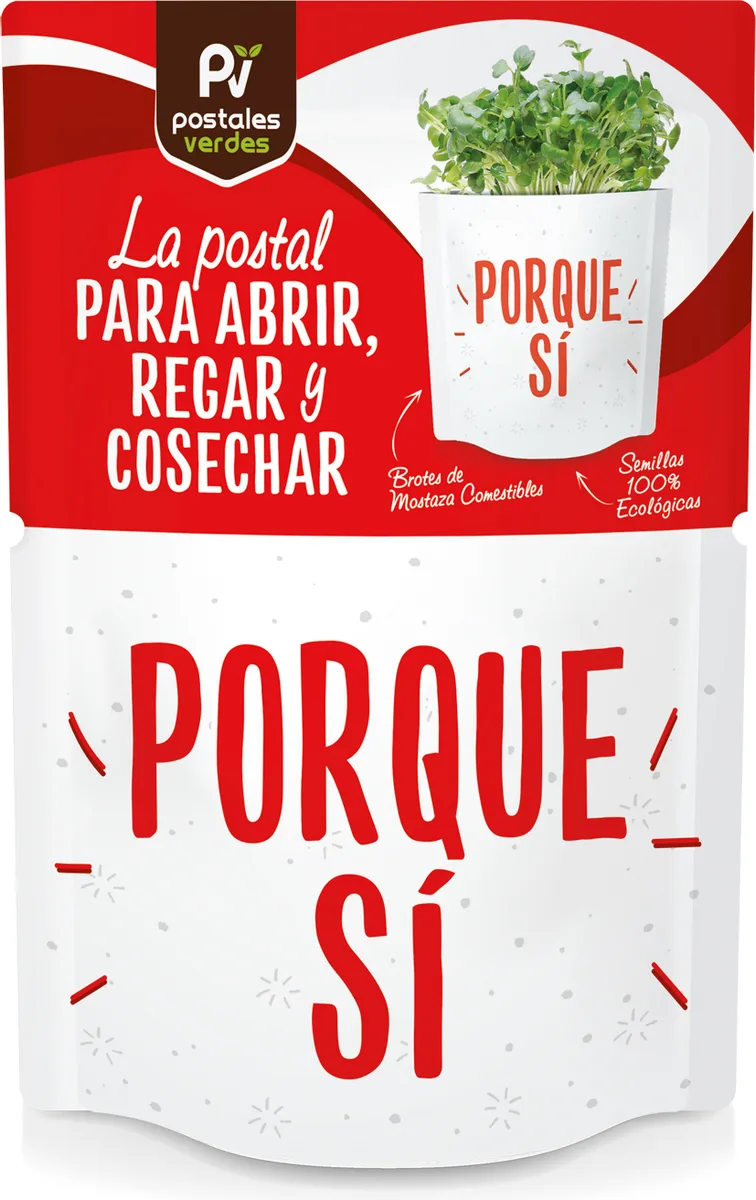 Postal Porque Si -germinados Mostaza