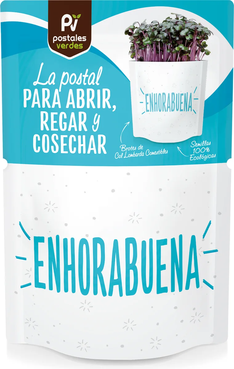 Postal  Enhorabuena -germinados Lombarda