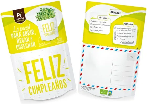 Postal Feliz Cumpleaños -germinados Girasol — foto 2