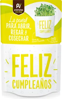 Postal Feliz Cumpleaños -germinados Girasol