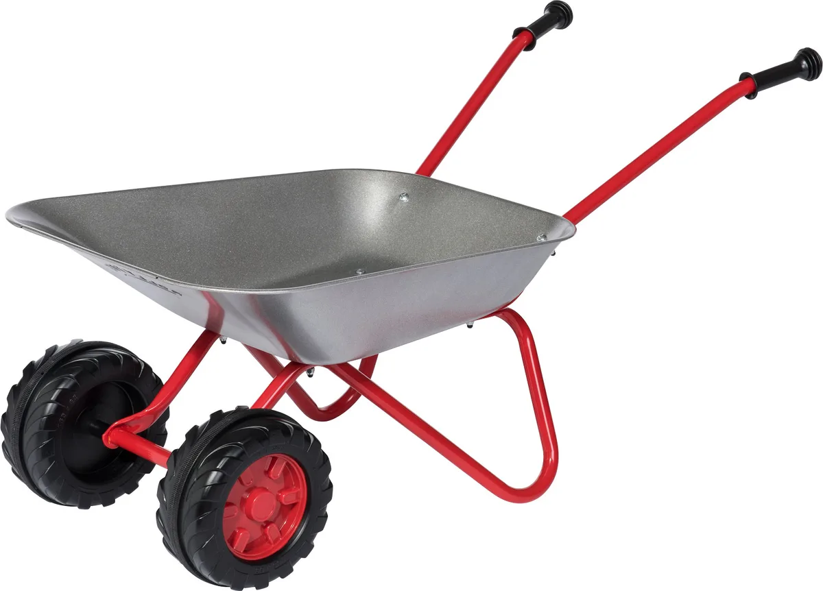 Carretilla Metalica Gris y Roja Dos Ruedas Juguete Rolly Toys
