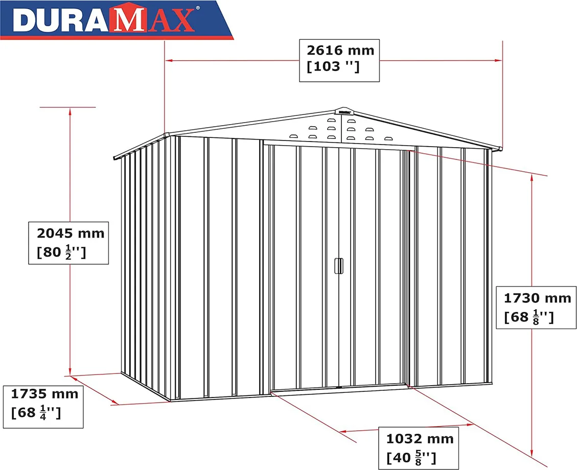 Caseta Metalica Jardin Duramax Modelo Top Shed 8x6 — foto 3