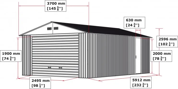 Garaje Metalico 3,7 x 6,1m Duramax Modelo Lyon — foto 7