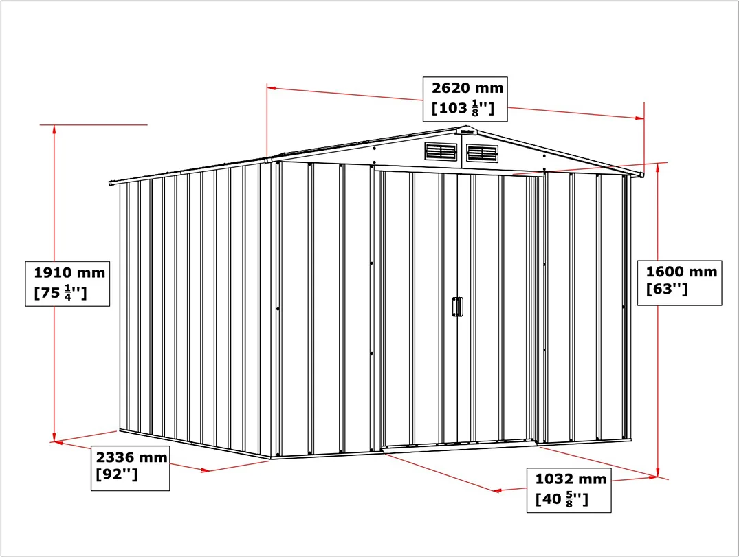 Caseta Metalica Jardin Duramax Modelo ECO Shed 8x8 — foto 4