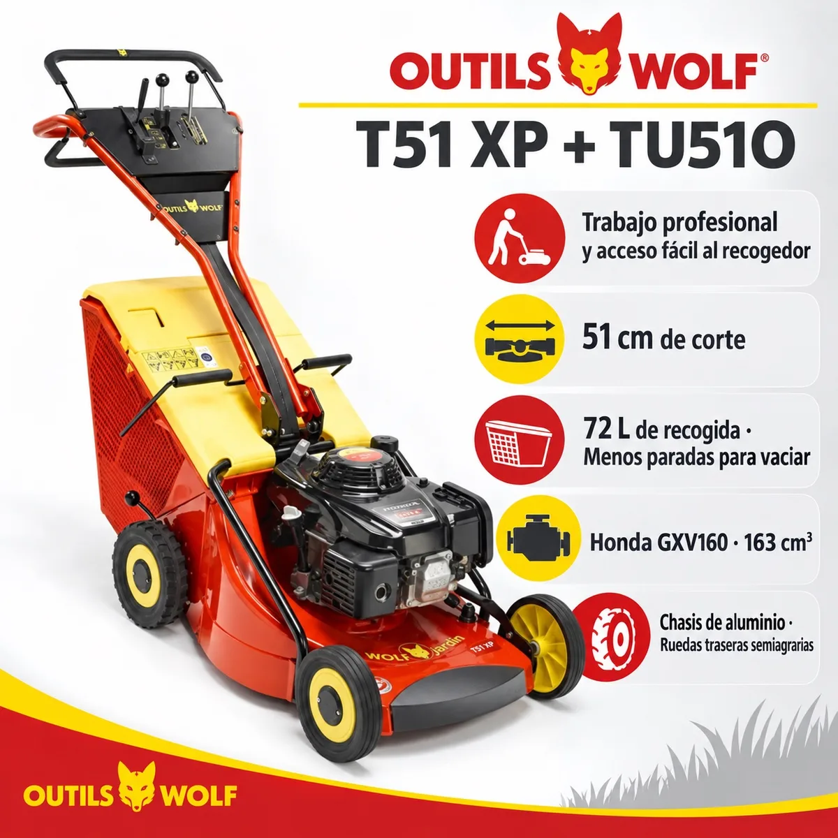 Cortacesped Outils Wolf T51 XP +TU510 — foto 2