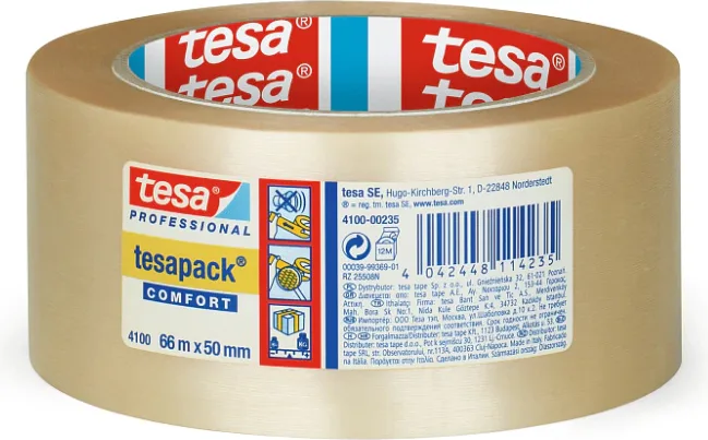 Cinta Embalaje Tesa Rugosa Transparente 66mm 50 Metros