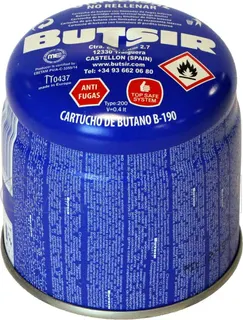Cartucho Gas 190 G con Valvula Butsir