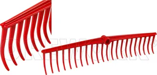Rastrillo Plastico 22 Puas Curvo Rojo