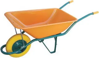 Carretillo Europa Amarillo Obra Rueda Maciza 90 Litros