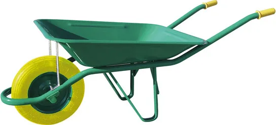 Carretillo Verde con Rueda Maciza 60 Litros