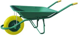 Carretillo Verde con Rueda Maciza 60 Litros