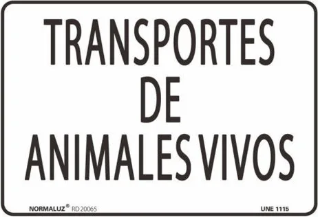 Señal Transporte Animales Vivos 300x400 mm — foto 2