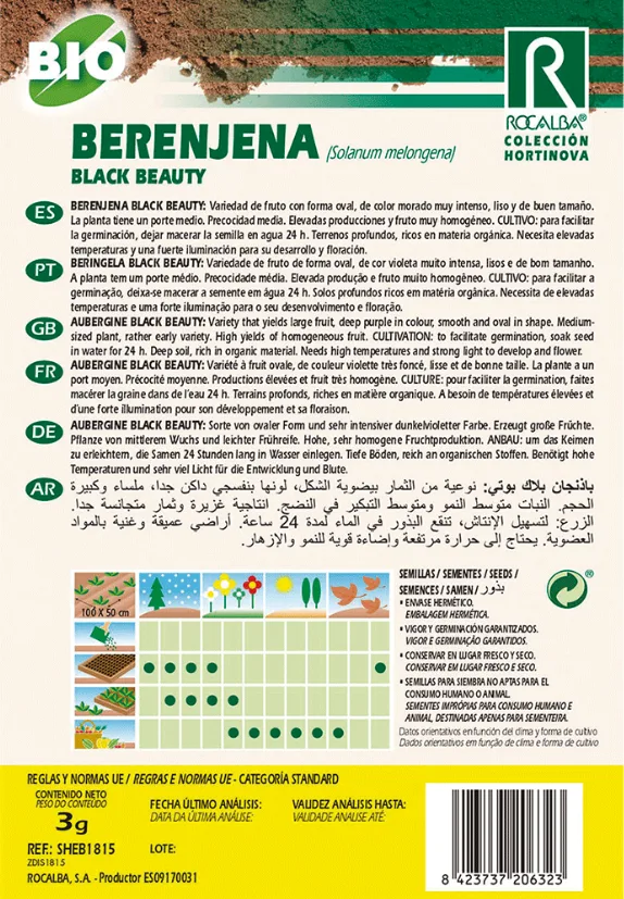 Semilla Ecologica Berenjena Black Beauty — foto 3