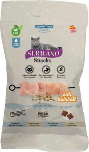Snack Serrano Gatos Bolsa 50gr Pollo Antihairball — foto 2