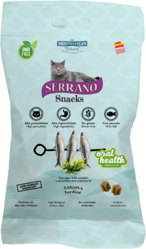 Snack Serrano Gatos Bolsa 50gr Sardina Salud Bucal — foto 2