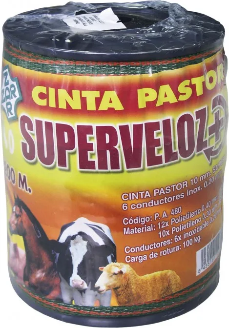Cinta Conductora Pastor Superveloz 10 mm 200 metros