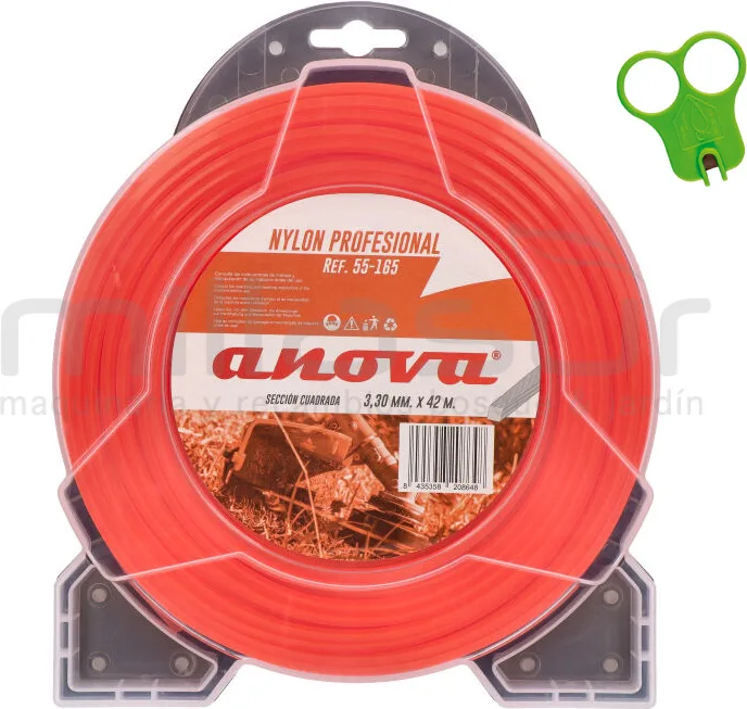 Hilo Desbrozadora Nylon Cuadrado 3.3 mm 42 Metros