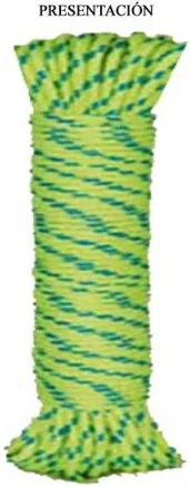 Cuerda Poliéster / Trenzado Color Verde Fluor 3mm 20 metros